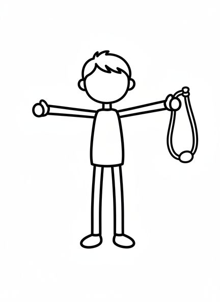 Figura de palo de David, página para colorear de David y Goliat para niños de 2 a 3 años