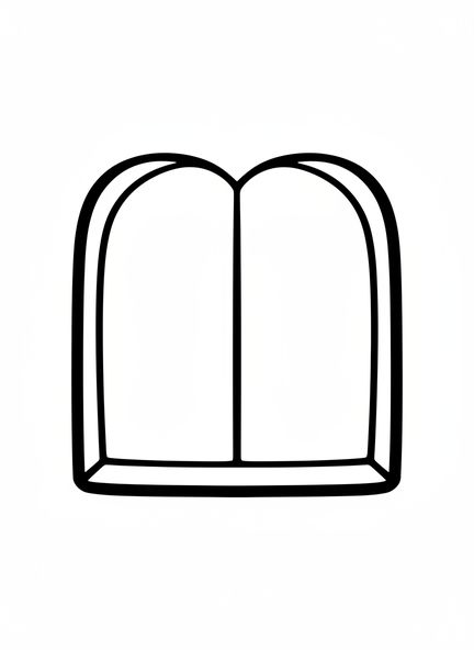Dos tablas de piedra, página para colorear de los Diez Mandamientos para niños de 2 a 3 años.