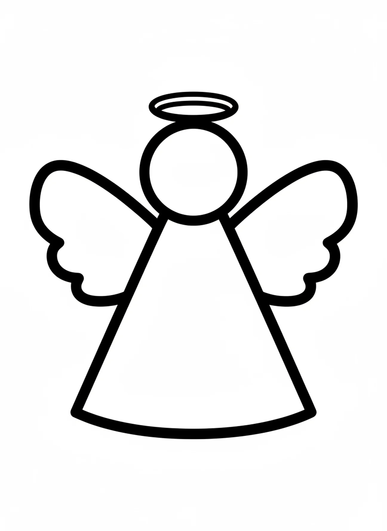 Gran figura de ángel, página para colorear de la Natividad para niños de 2 a 3 años