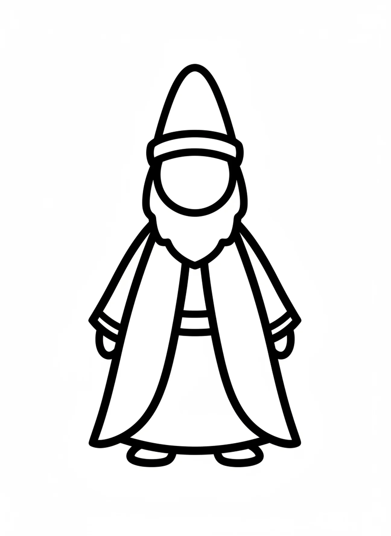 Figura de sabio, página para colorear de la Natividad para niños de 2 a 3 años