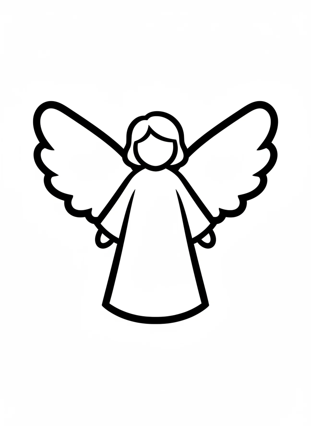 Einfaches Engelmotiv, Jesus liebt die Kinder Ausmalbild für Kleinkinder im Alter von 2-3 Jahren