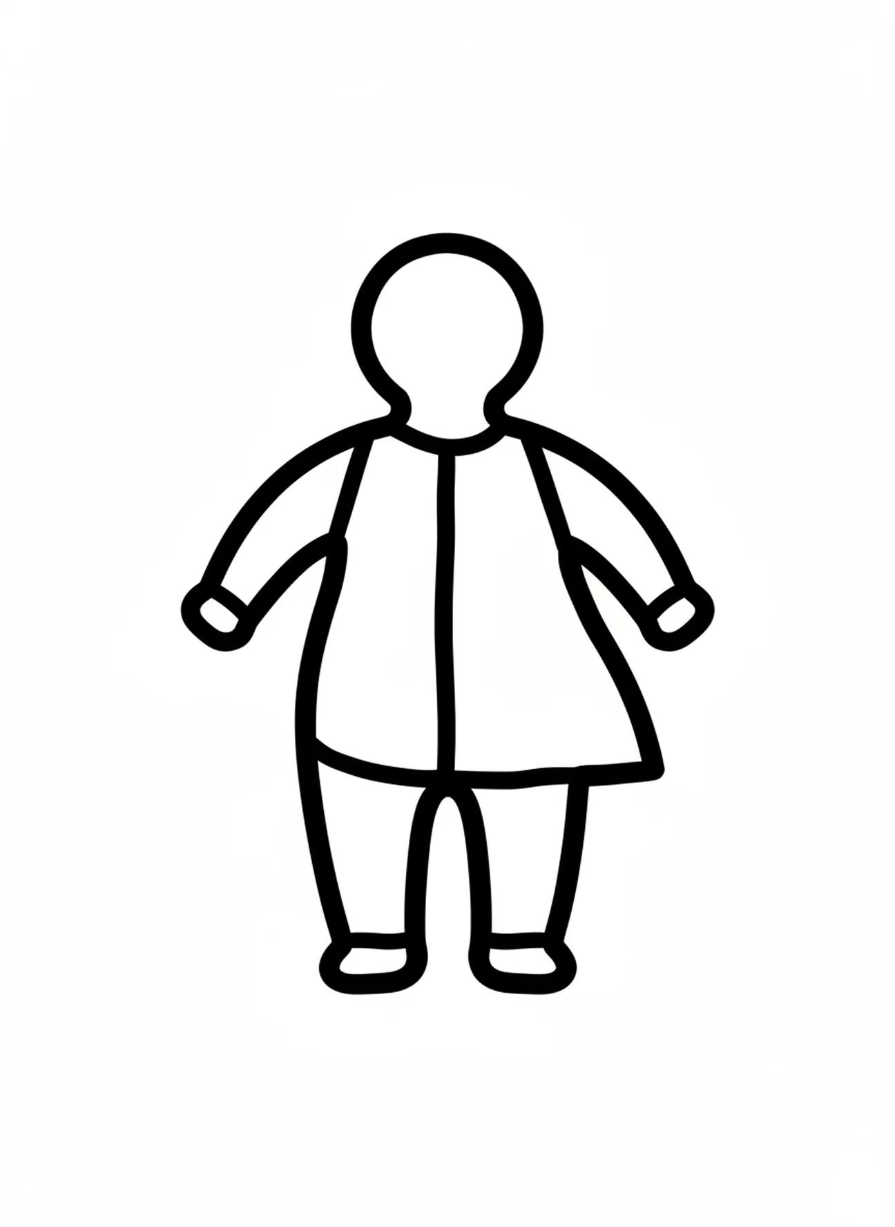Große menschliche Formen, Ausmalbild zur Schöpfung für Kleinkinder im Alter von 2-3 Jahren
