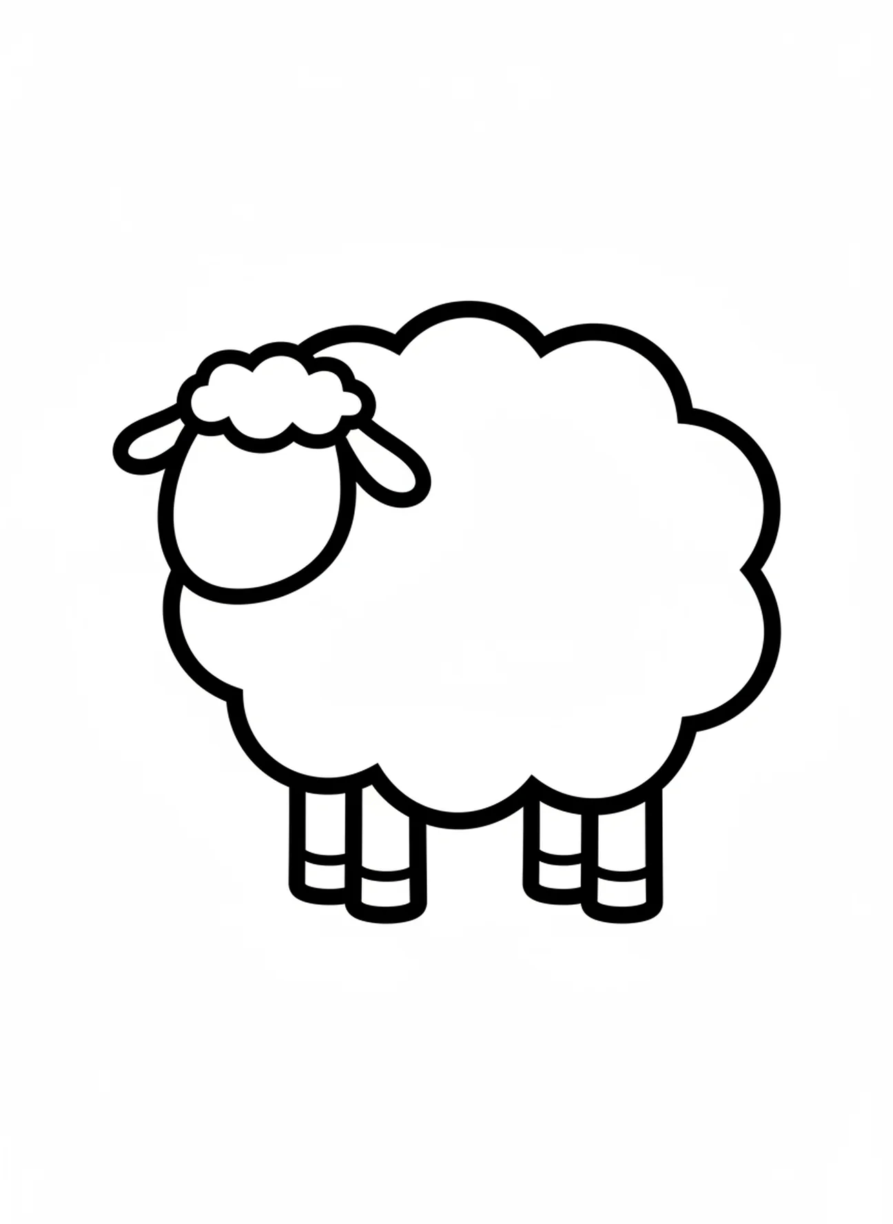 Large sheep shape, David Goliath coloring page for toddlers age 2-3