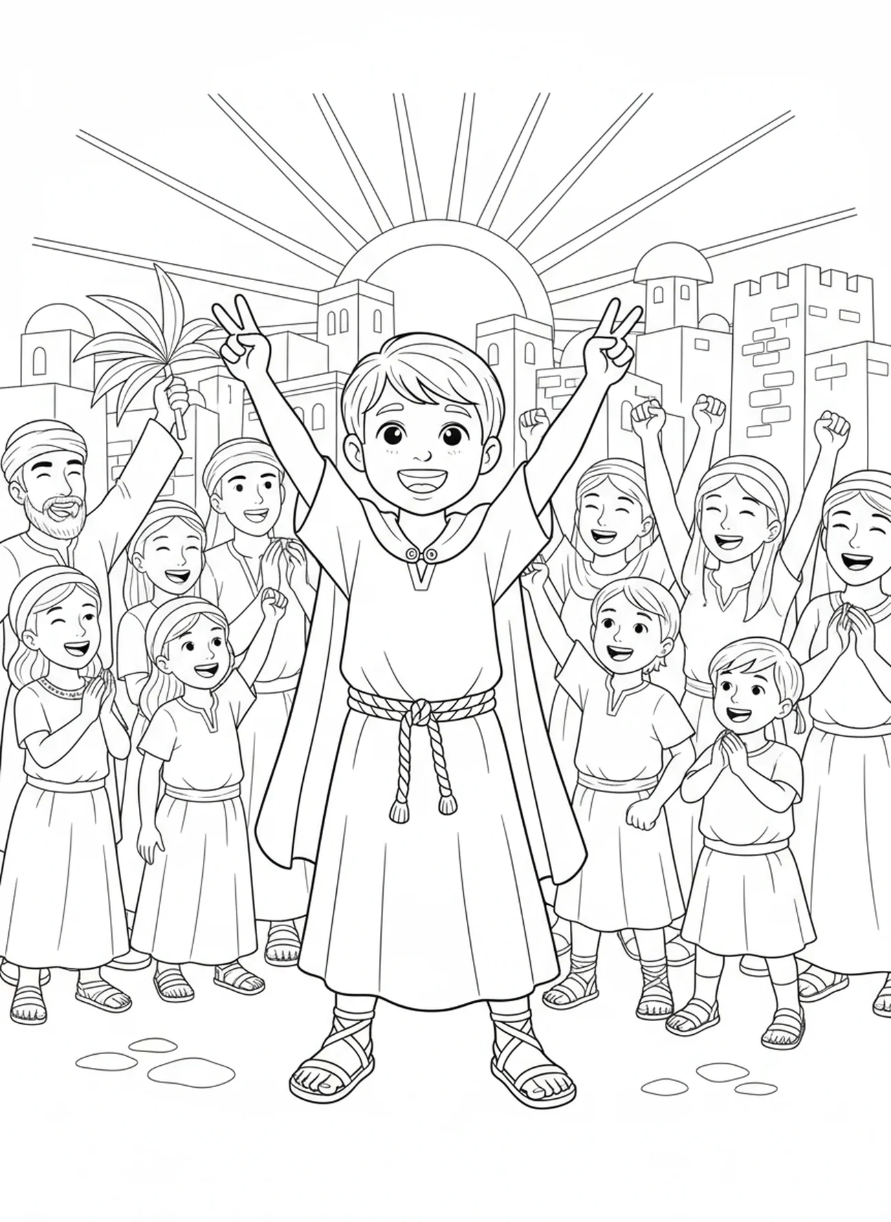 Elijah standing in victory, Elijah Mt Carmel coloring page for kids age 5-10.
