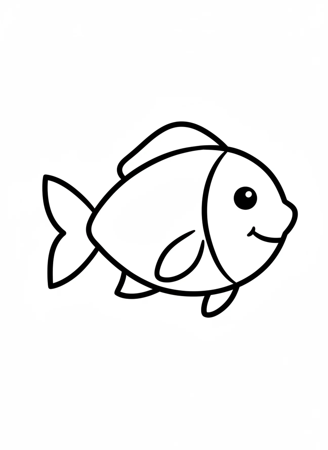 Large fish shape, Jonah And Whale coloring page for toddlers age 2-3