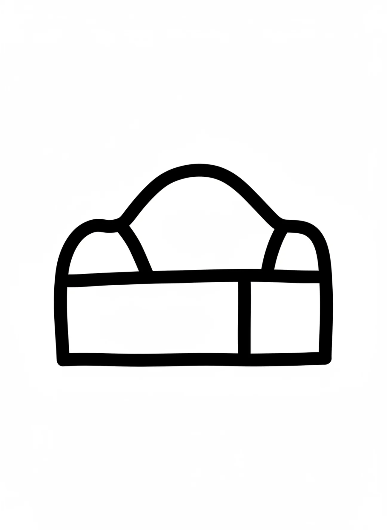 Simple land shape, Jonah And Whale coloring page for toddlers age 2-3