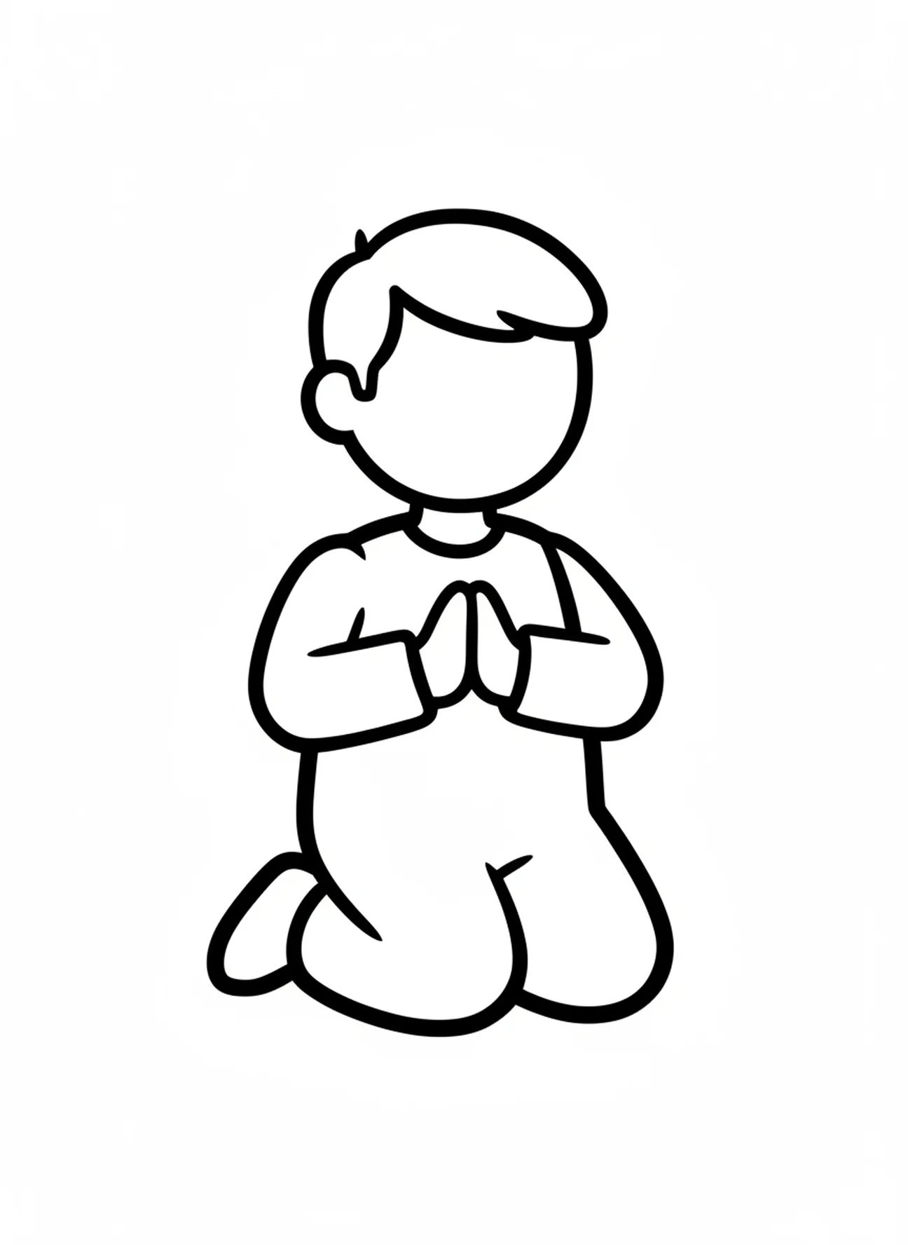 Outline of Jonah praying, Jonah And Whale coloring page for toddlers age 2-3