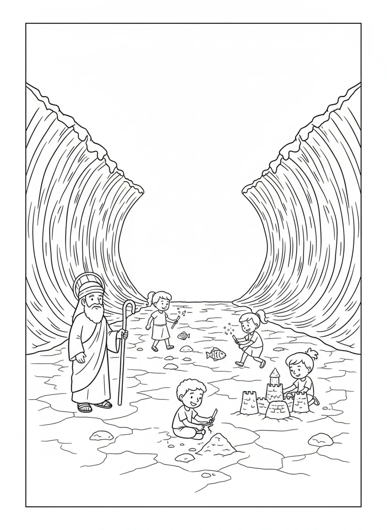 Noah's Ark coloring page for toddlers age 2-3