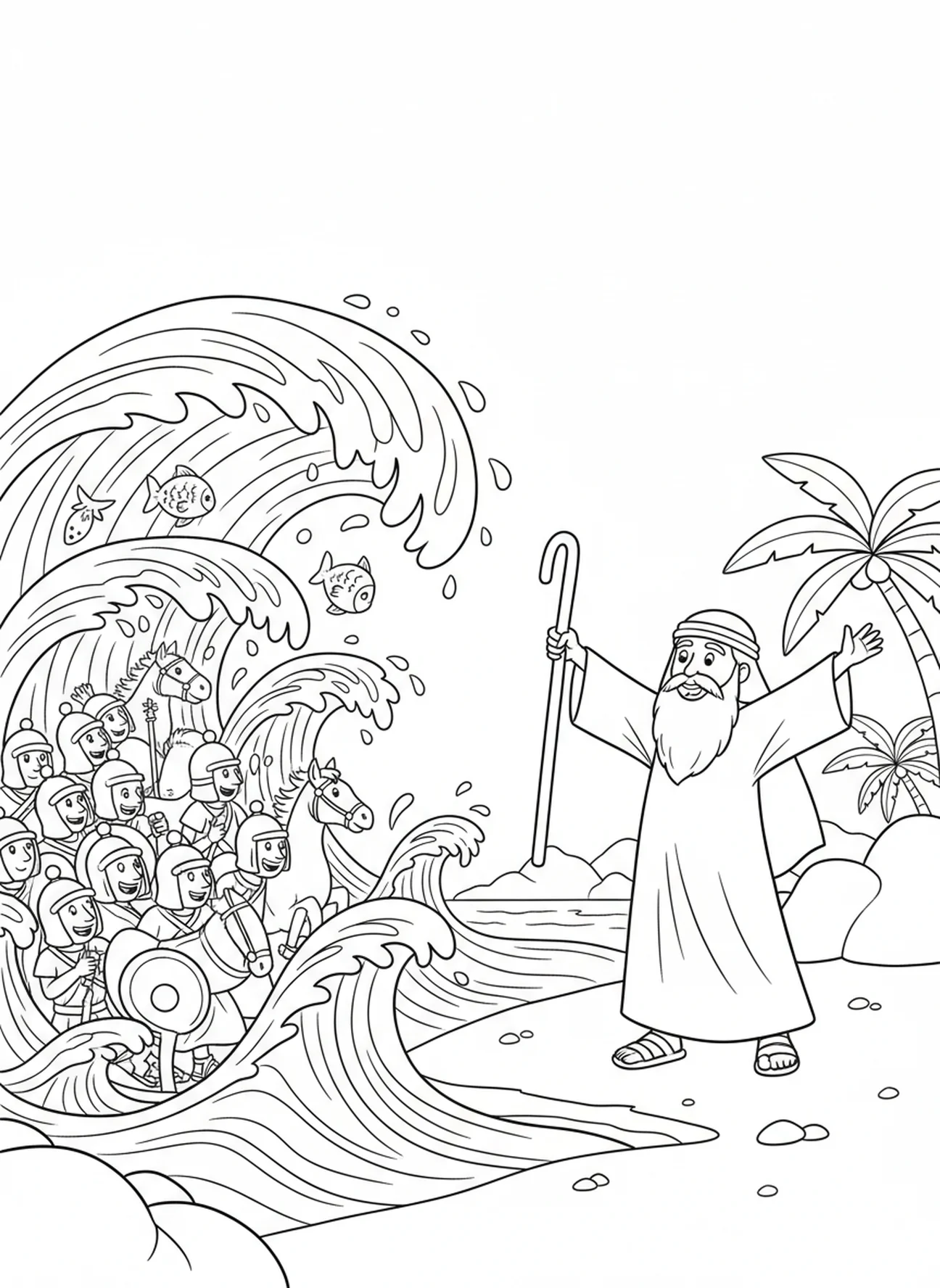 Noah's Ark coloring page for toddlers age 2-3