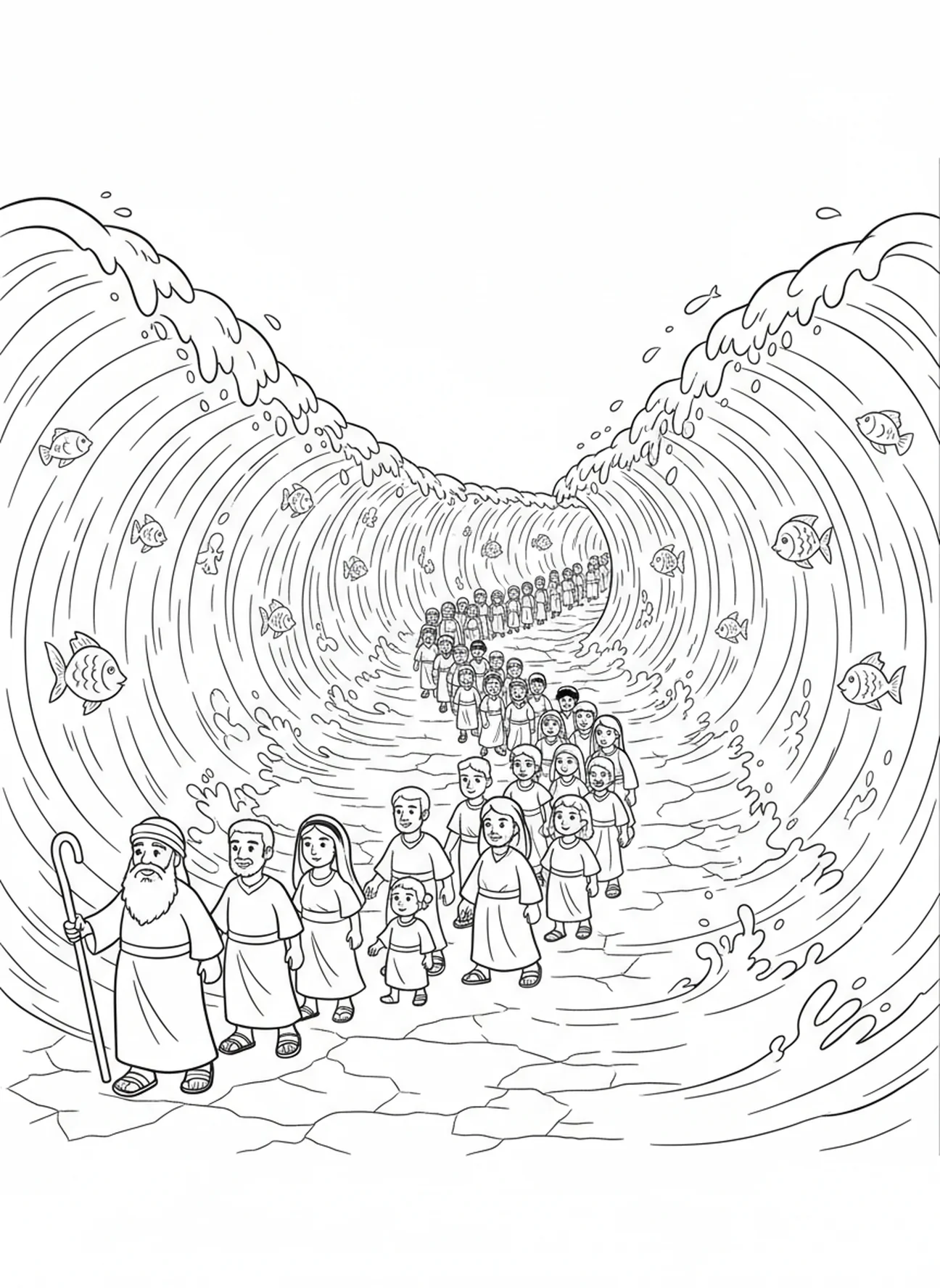 Noah's Ark coloring page for toddlers age 2-3