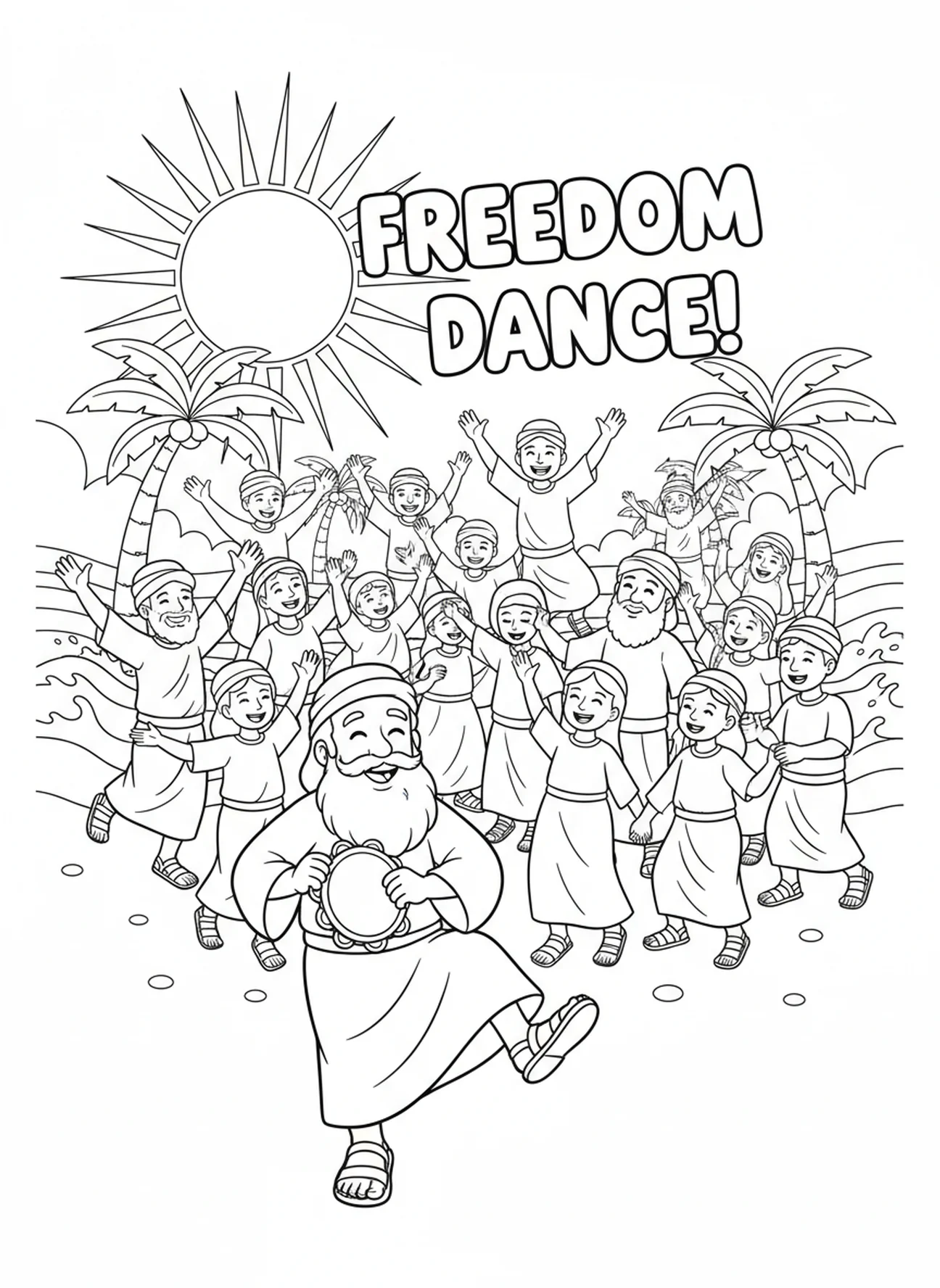 Noah's Ark coloring page for toddlers age 2-3