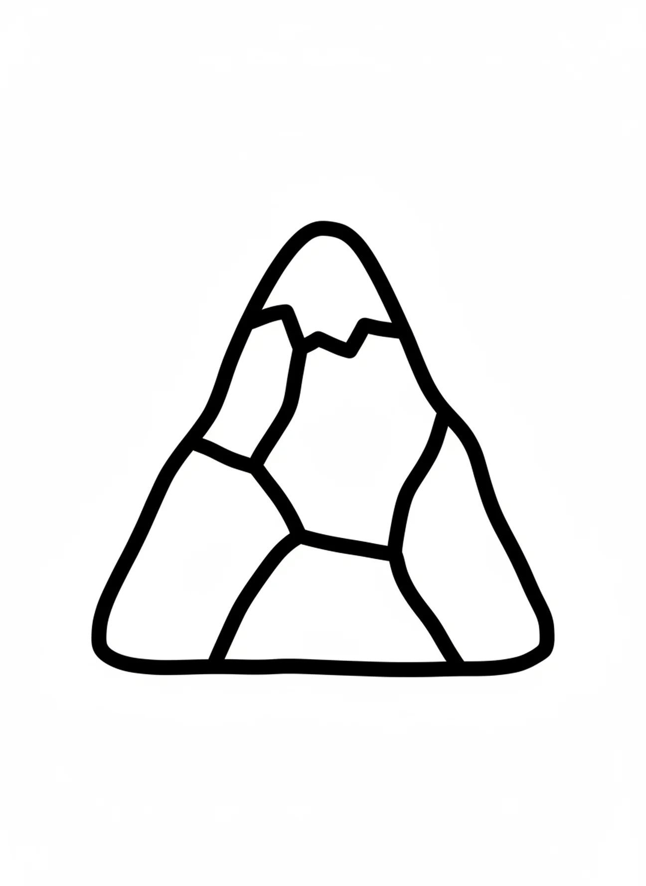 Der Berg Sinai, Malvorlage zu den Zehn Geboten für Kleinkinder im Alter von 2-3 Jahren.