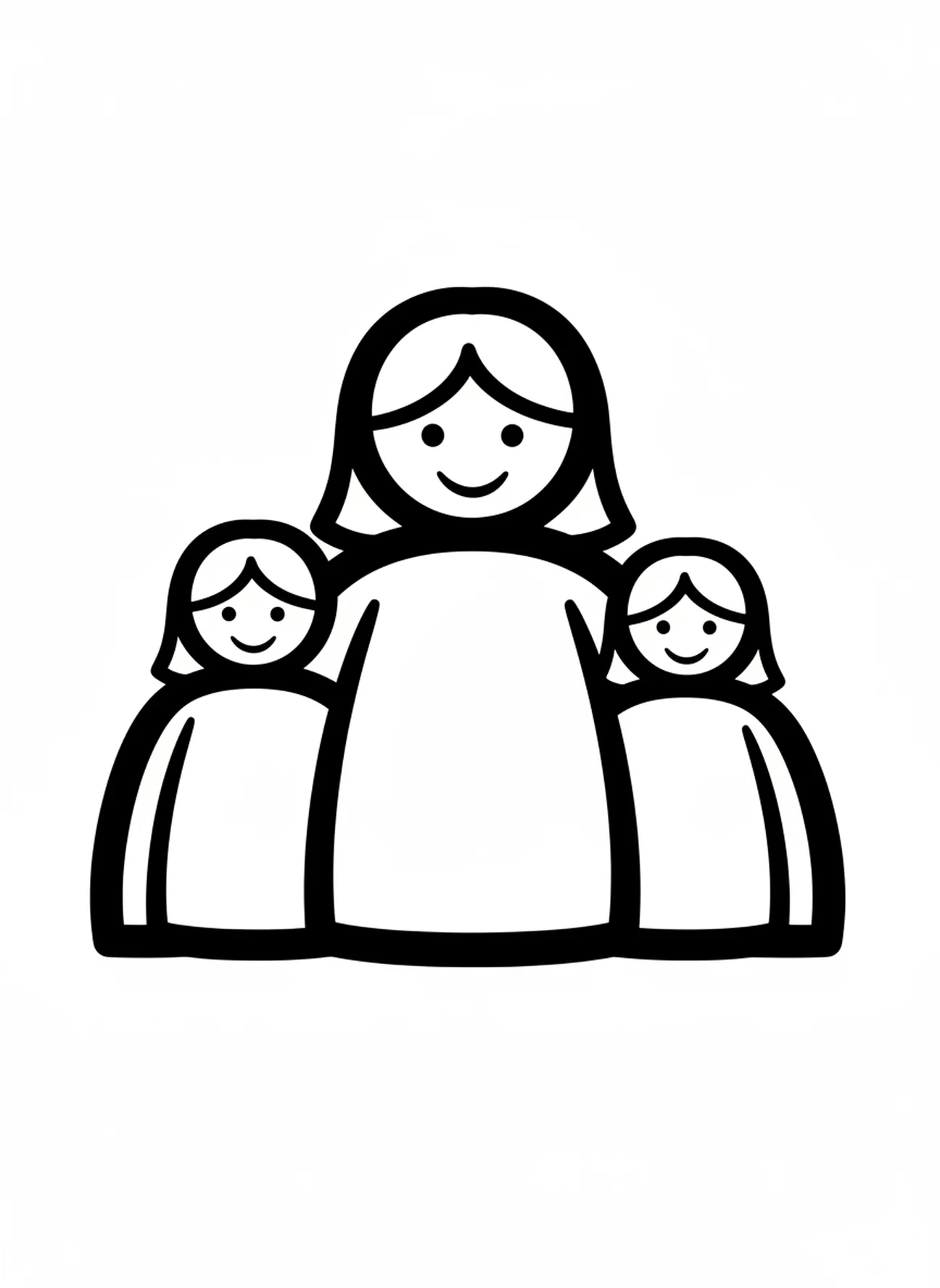 Gruppe von Menschen, Ausmalbild der Zehn Gebote für Kleinkinder im Alter von 2-3 Jahren.
