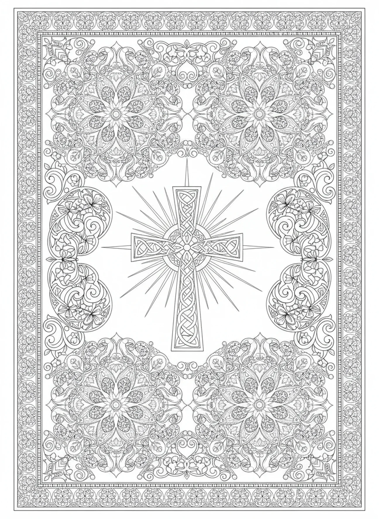 St. Patrick's cross, St Patrick coloring page for adults Bible journaling style